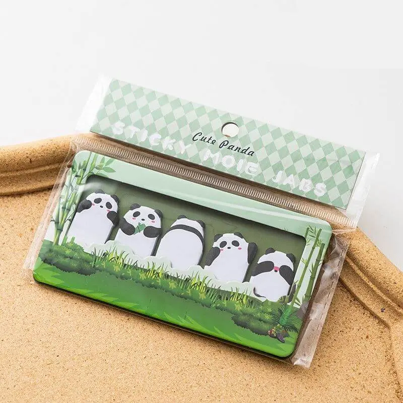Post-it Marque-page Kawaii Animaux – 150 feuillets (6 modèles) (Panda)